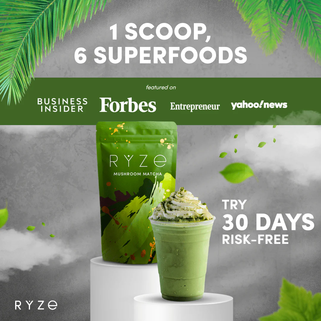 RYZE Mushroom Matcha - with 6 Organic Adaptogenic Mushrooms Grown In USA and Ceremonial-Grade Japanese Matcha - Image 6