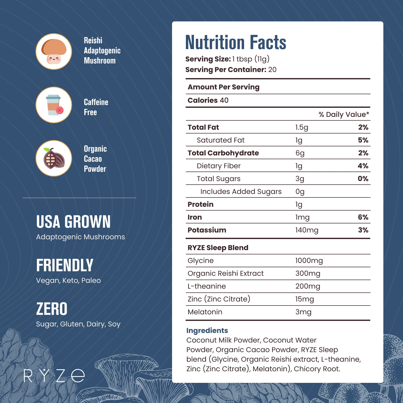 RYZE Hot Cocoa - with 6 Sleep Superfoods to Help Fall Asleep and Stay Asleep - Image 7